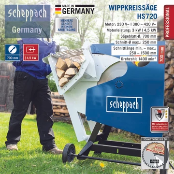 Scheppach HS 720 hintafűrész Billenős Körfűrész