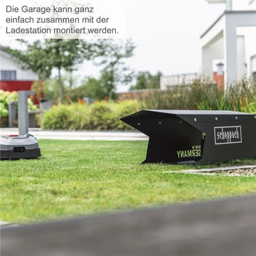 Scheppach Robotfűnyíró garázs,esővédő fűnyíróbeálló tető