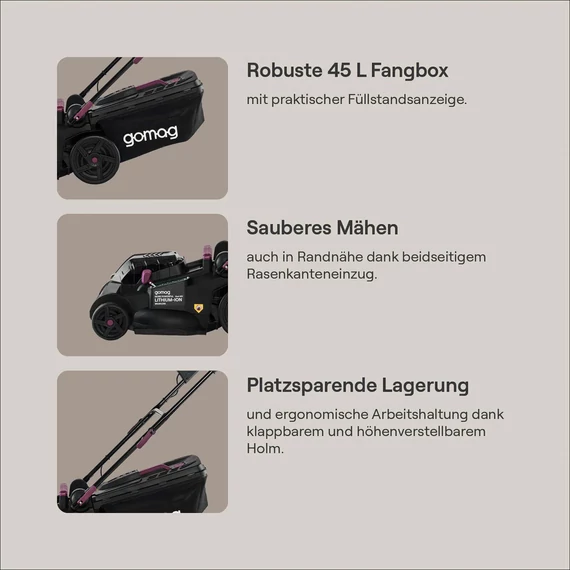 Gomag GO-RSM380BL akkumulátoros fűnyíró