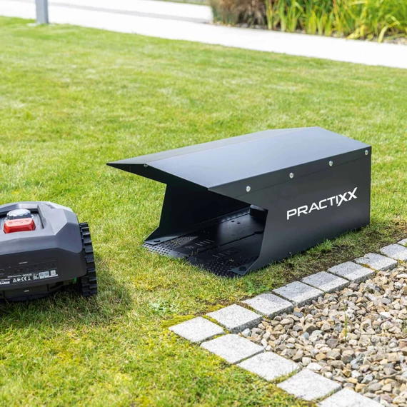 Practixx PX-RRM-600Wi Robotfűnyíró garázzsal, Vezérlés alkalmazáson keresztül WiFi-n vagy Bluetooth-on keresztül