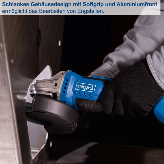 Scheppach BC-AG125-X - SET S Akkus sarokcsiszoló kefe nélküli, akkumulátor és töltővel