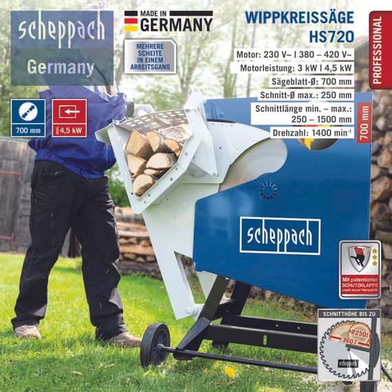 Scheppach HS 720 hintafűrész Billenős Körfűrész