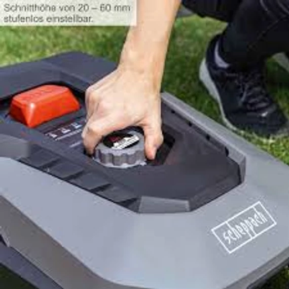 Scheppach RLM 500 Robotfűnyíró garázzsal, esőérzékelő - Tartalmazza a WIFI és Bluetooth beállításokat az alkalmazásban