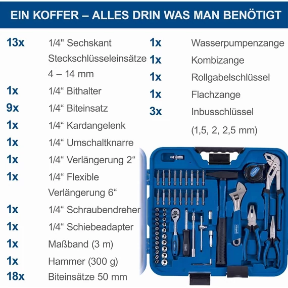 Scheppach TB 99 99 db-os Szerszámkészlet kofferben