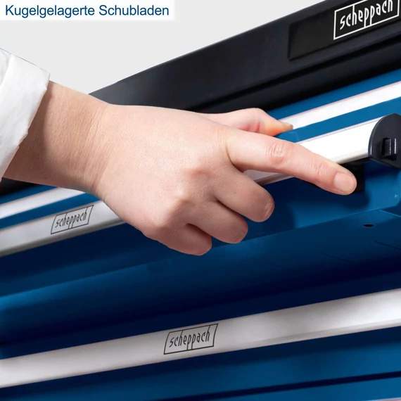 Scheppach TW1000 Szerszámoskocsi műhelykocsi , 263 db-os szerszámkészlet