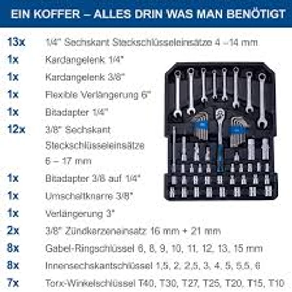 Scheppach WZT187 187 db-os Szerszámkészlet kofferben